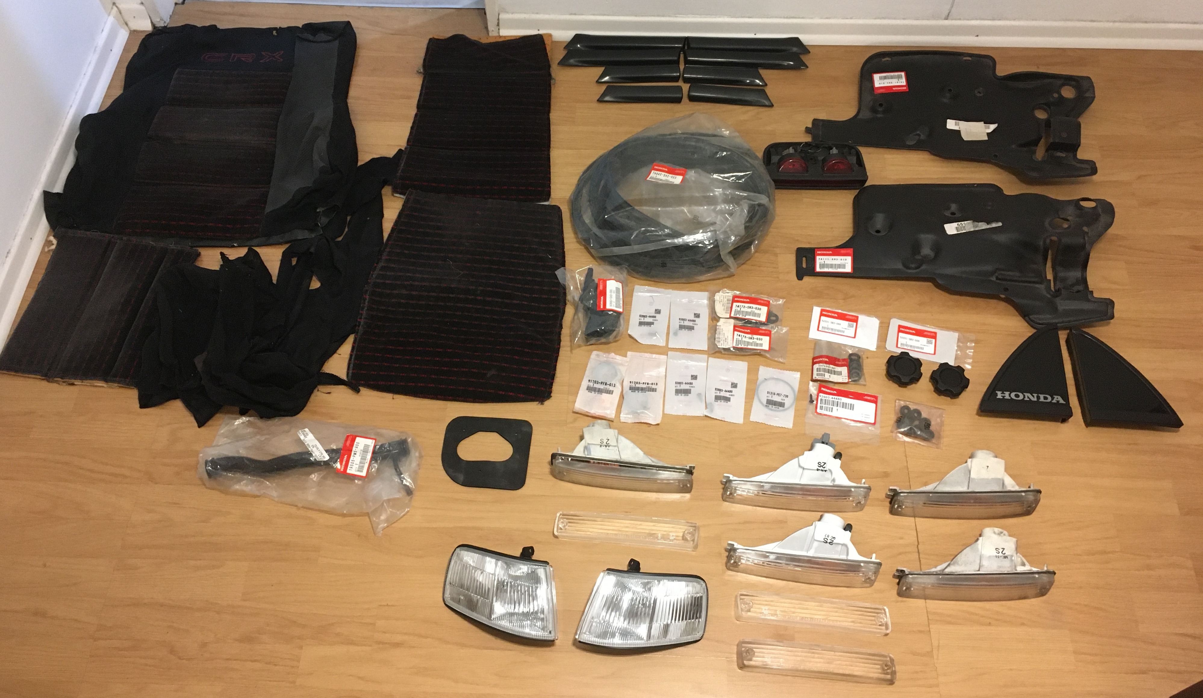 Some OEM/NOS parts for Honda CRX. Probably under 3% of all the parts I accumulated during a decade.