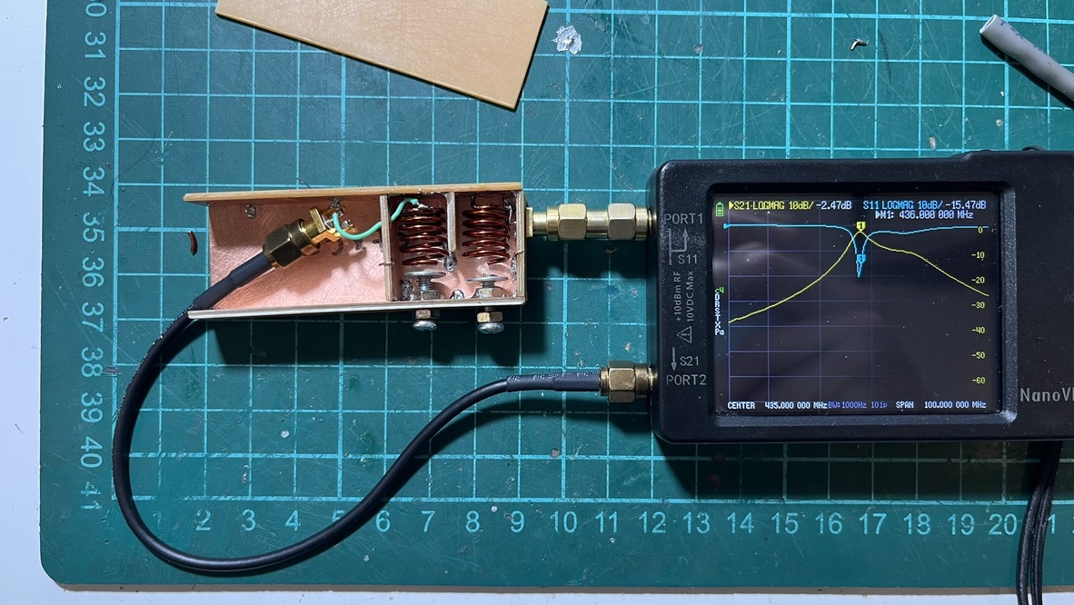 Cavity filter V1 measurements