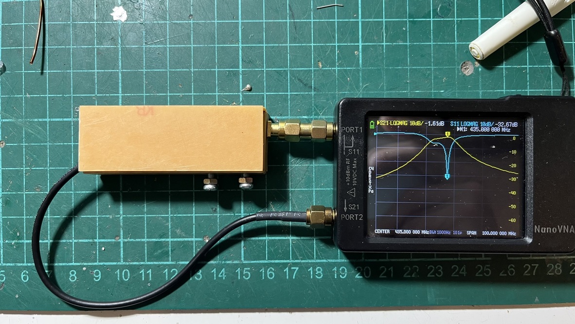 VNA measurements for cavity filter v1