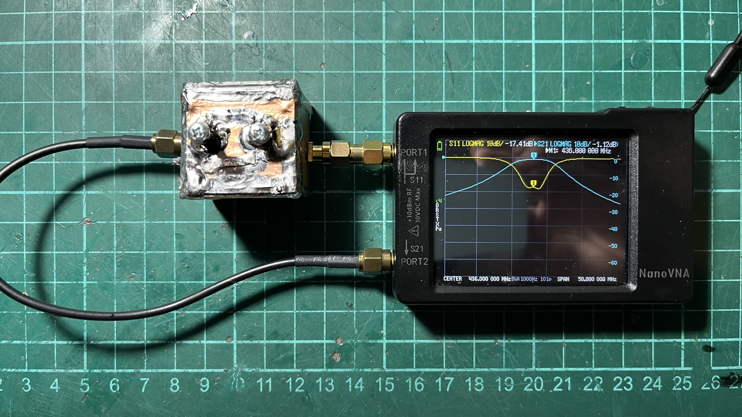 Cavity filter v2 at 50MHz span