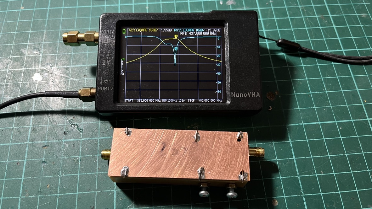 VNA measurements for cavity filter v1